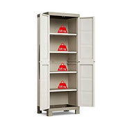 Multipurpose wardrobe with two doors and four shelves Beige EXCELLENCE 65 x45x h182 cm