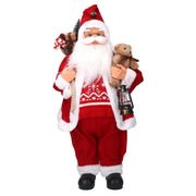 Fabric Santa Claus with presents and red lantern cm30x17,5h60