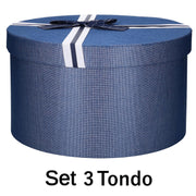 Round blue cardboard box 1-3 cm ø21,5h12,5