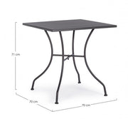 Kelsie Anthracite steel table 70x70 cm