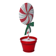 Lollipop metal candy with red vase cm11,5x9h25,5