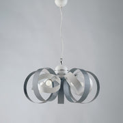 Hanging chandelier in iron five lights White Gray 58x h26 cm