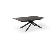 Extendable table with rust top and black legs 170/270x90x76h cm