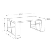 Rectangular Coffee Table Honey, White, L 105 x W 60 x H 40 cm