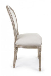 2x Natural white chair in classic style upholstered fabric