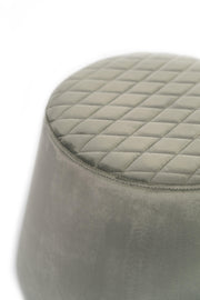 Gray metal velvet pouf cm 46.5 x 46.5 x h 33