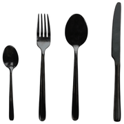 Set of 24 Uber cutlery in black stainless steel