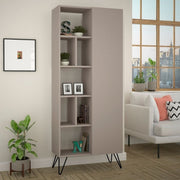 Dove gray bookcase with Jedda door 80,6x29.6xh.191 cm