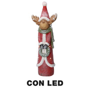 Red led resin reindeer cm22,5x16h65,5