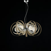 White Tortora iron chandelier five lights Chrome finishes 62x h30 cm