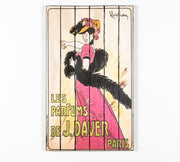 Print on wood with multicolor canvas 60x100 cm