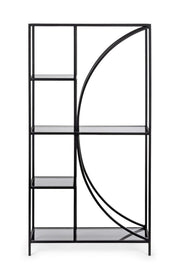 Korvet 4-storey black metal bookcase