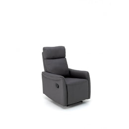 Manual reclining relax armchair in anthracite imitation leather 70 x 92 x h. 105 cm