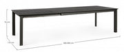 Konnor anthracite extendable garden table 200-300 x 110 cm
