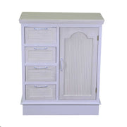 White liverpool wooden chest of drawers 1 door + 4 drawers cm66x32h81