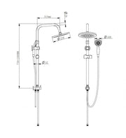 Papete Series Chrome Shower Column with 3 Jets Shower