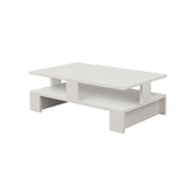 Mansu white double shelf living room table