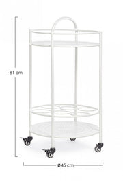 White steel bottle trolley