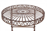 Melanie rustic brown metal table