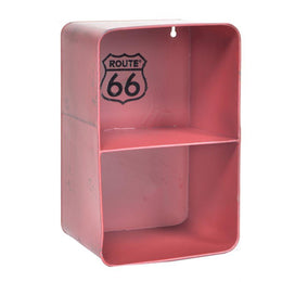 Rectangular red bristol metal shelf 2 shelves cm20x15h30