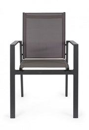 Crozet dark anthracite outdoor chair with armrests