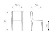 Chair in yellow fabric 58x50,5x83h cm