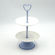 Indigo metal cake stand 2 tiers cmø15h27