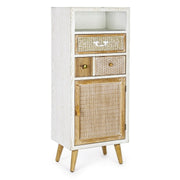 Cabinet 1 Door 2 Drawers Eloise in natural wood cm 48x35x121h