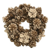 Chaplet with champagne flowers and pine cones cm ø30h8