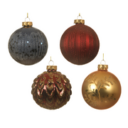 Assorted Christmas ball 4 designs Ø8cm