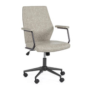 Low back office armchair in light gray eco-leather Jamie