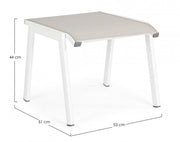 Footrest garden furniture aluminum white Cruise 53 x 51 x 44 cm