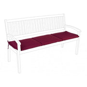 Cushion in burgundy Poly fabric 3 seater bench