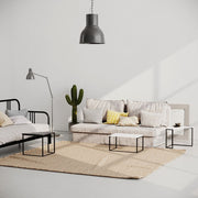 Three Stackable OhLady Side Tables - White and Anthracite with Black Legs