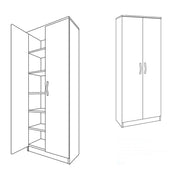Multipurpose shoe cabinet in country walnut with two doors and 6 shelves h.182x71x38 cm