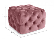 Evan ottoman in quilted Blush velvet