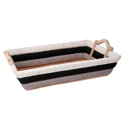 Rectangular multicolor wicker basket cm53x38h12,5