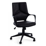 Office armchair in Damon fabric with black low back