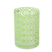 Round green glass candle holder 1p cmø11,5h16,5