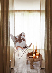 Buffalo brown metal armchair