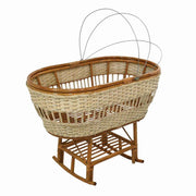 Natural rocking cradle with wheels 58x100 cm