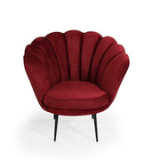 Orel red velvet shell armchair