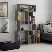 Karmato double-sided concrete horizontal bookcase