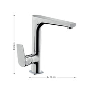 Mixer tap for kitchen sink chrome finish h.24x19 cm