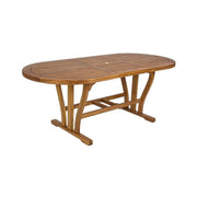Extendable Oval Acacia wood outdoor table 150 - 200x90x h74 cm