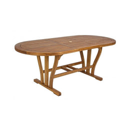 Extendable Oval Acacia wood outdoor table 150 - 200x90x h74 cm