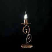 Black iron table lamp with Copper decoration one light 13x h28cm