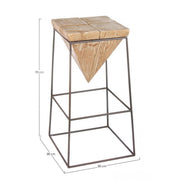 Prismy industrial bar wooden stool cm 70 h