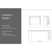 Zoom 3 elm extendable console 90x47x76 cm.