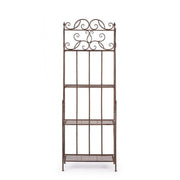 Folding shelf with four steel shelves Brown MELANIE 57x28x h164 cm